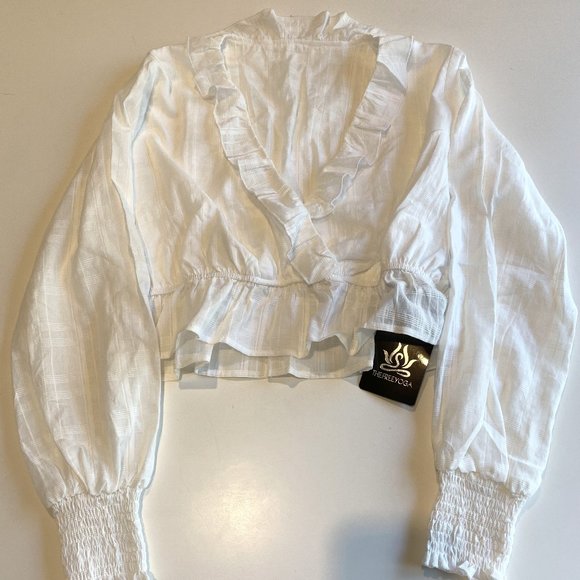White Crop Blouse - Picture 1 of 1